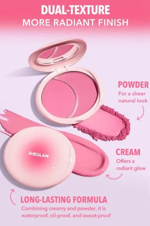 رژگونه کاسه ای دو رنگ شیگلم مدل Cheek 2 Cheek رنگ Pink Springels