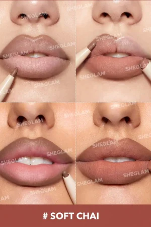 خط لب و رژلب 2 در 1 مدل Glam 101 رنگ Soft Chai