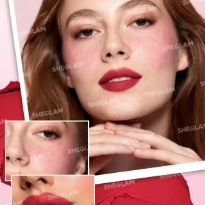 رژگونه و رژلب 3 تایی very cherry شیگلم رنگ Pink