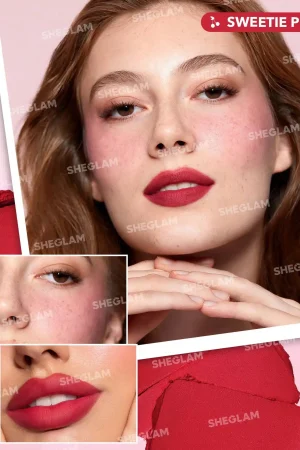 رژگونه و رژلب 3 تایی very cherry شیگلم رنگ Pink