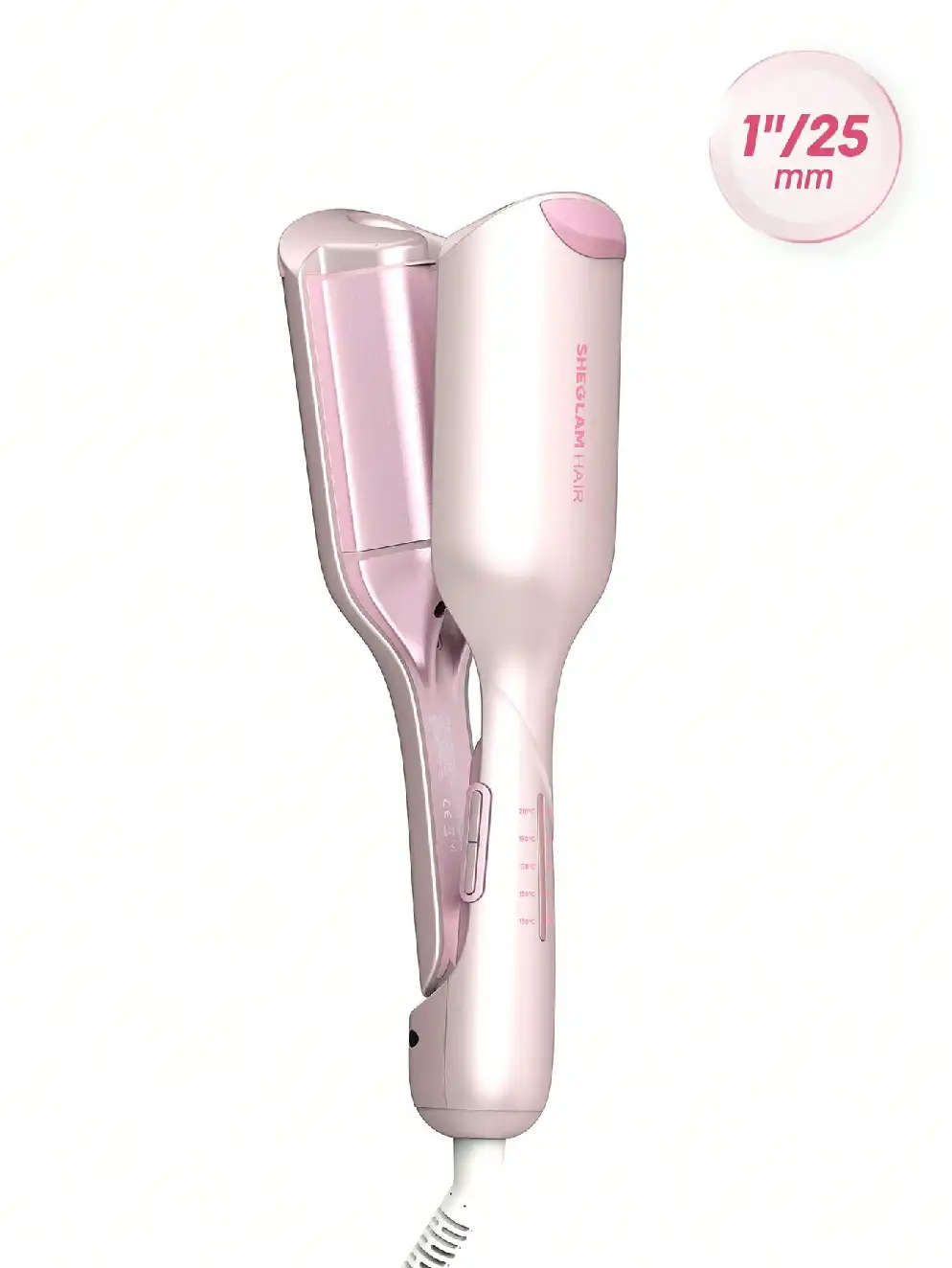 sheglam-beach-babe-waver-25mm-pink-sheeds ویو کننده موی شیگلم مدل Beach Babe رنگ صورتی سایز ۲۵